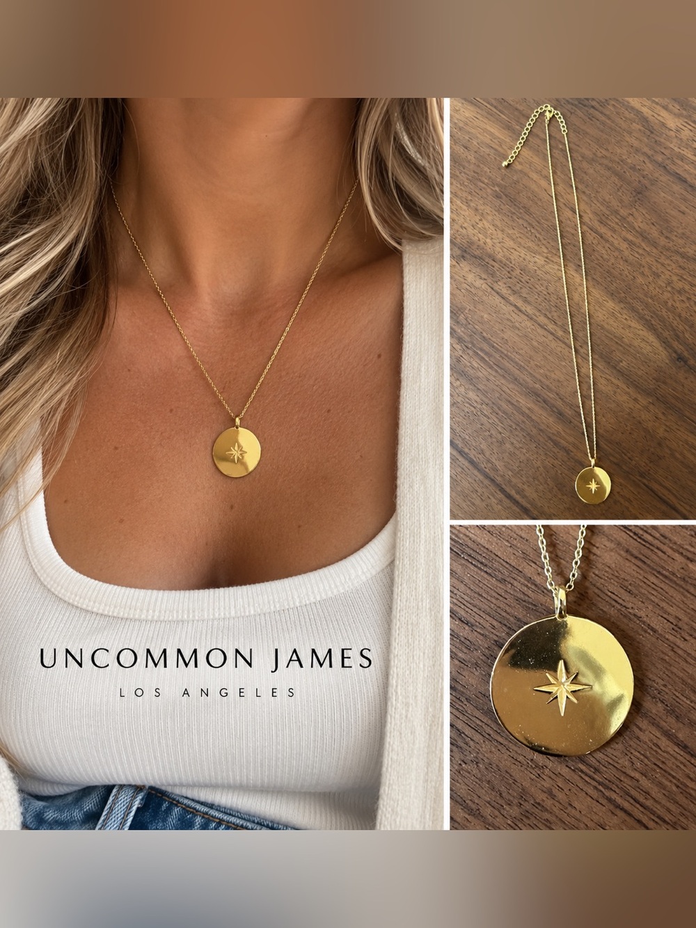 Uncommon James Gold Starburst Medallion Necklace